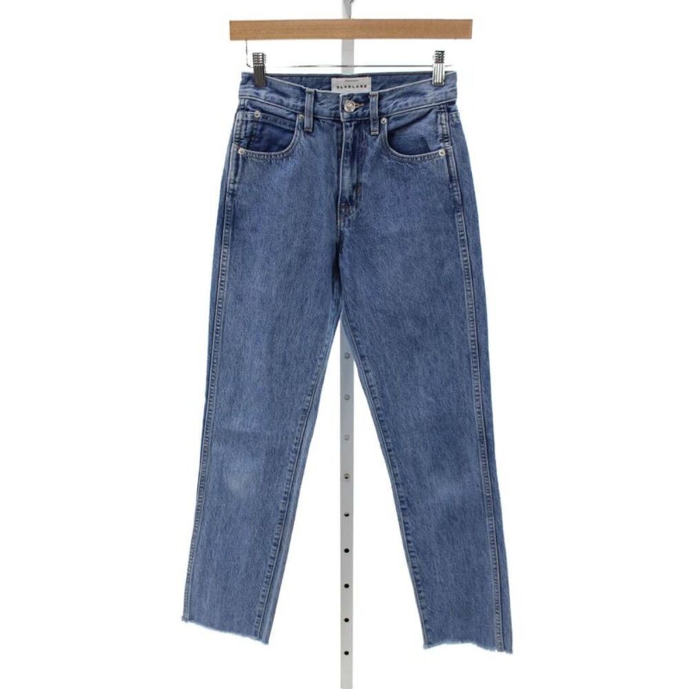 Slvrlake Womens Straight Jeans Blue Cotton Mid Rise Inseam 28 Size 23
